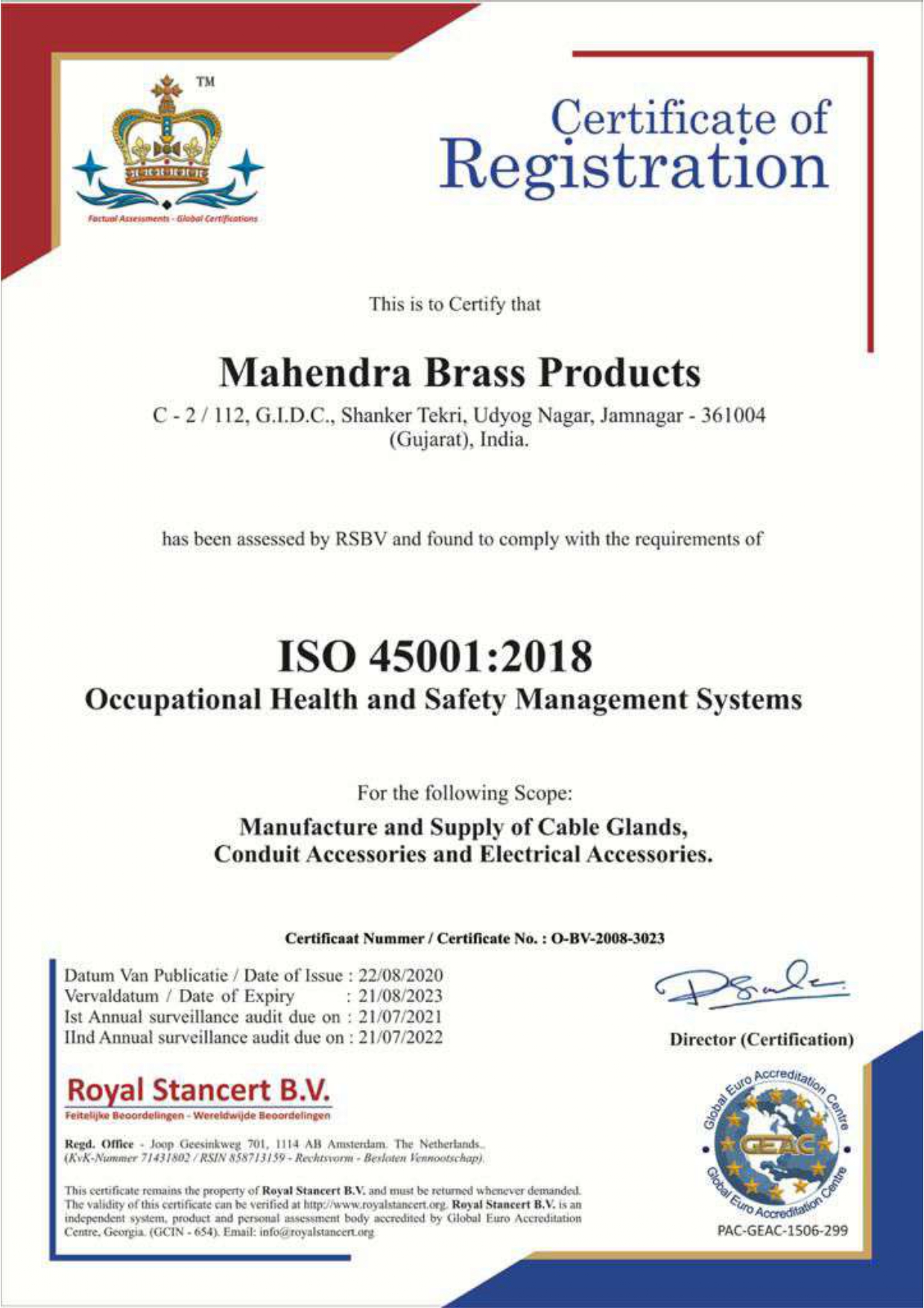 trademark certificate